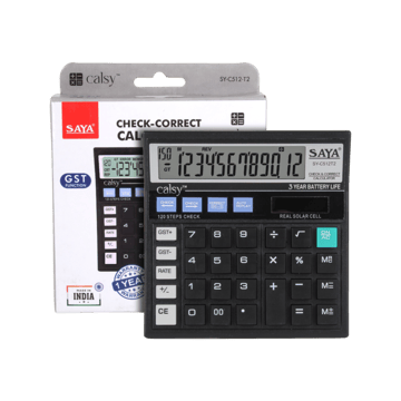 Saya Calsy Check & Correct Calculator (Black)