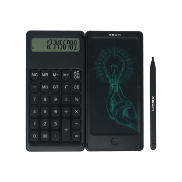 Xech Foldable Calculator with E-Writer (Black)