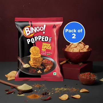 Bingo Popped Indian Spice Mix Potato Chips - Pack of 2