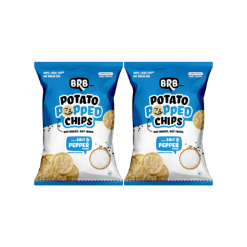 BRB Potato Popped Chips (Salt & Pepper Flavour) - Pack of 2