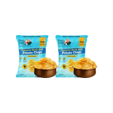 Sweet Karam Coffee Tuticorin Rock Salt Potato Chips - Homestyle Wafers - Pack of 2