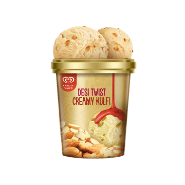 Kwality Wall's Desi Twist, Creamy Kulfi Frozen Dessert Tub