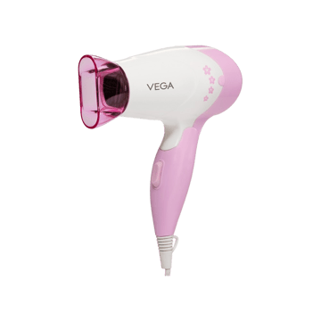 Vega Insta Glam Foldable Hair Dryer, VHDH-20 (Pink, 1000 W)