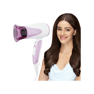 Vega Blooming Air Foldable Hair Dryer for Men & Women, VHDH-05 (Pink, White, 1000 -12000 W)