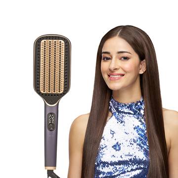 Vega LitStyle L1 Hair Brush Straightener, VHSB-06 (Blue, Gold, 65 W)