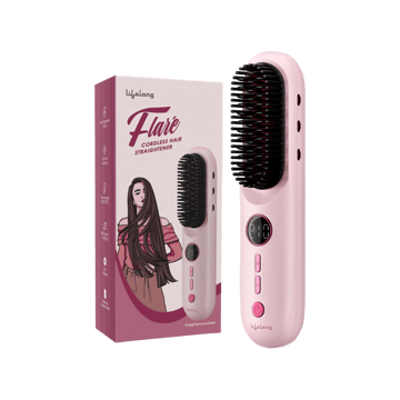 Lifelong Flare Cordless Hair Brush Straightener (Pink, 3 W, LLPCW115)