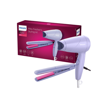 Philips HP8643/56 Miss Fresher's Hair Styling Kit (1000 Watts) (Pink, 1000 W)